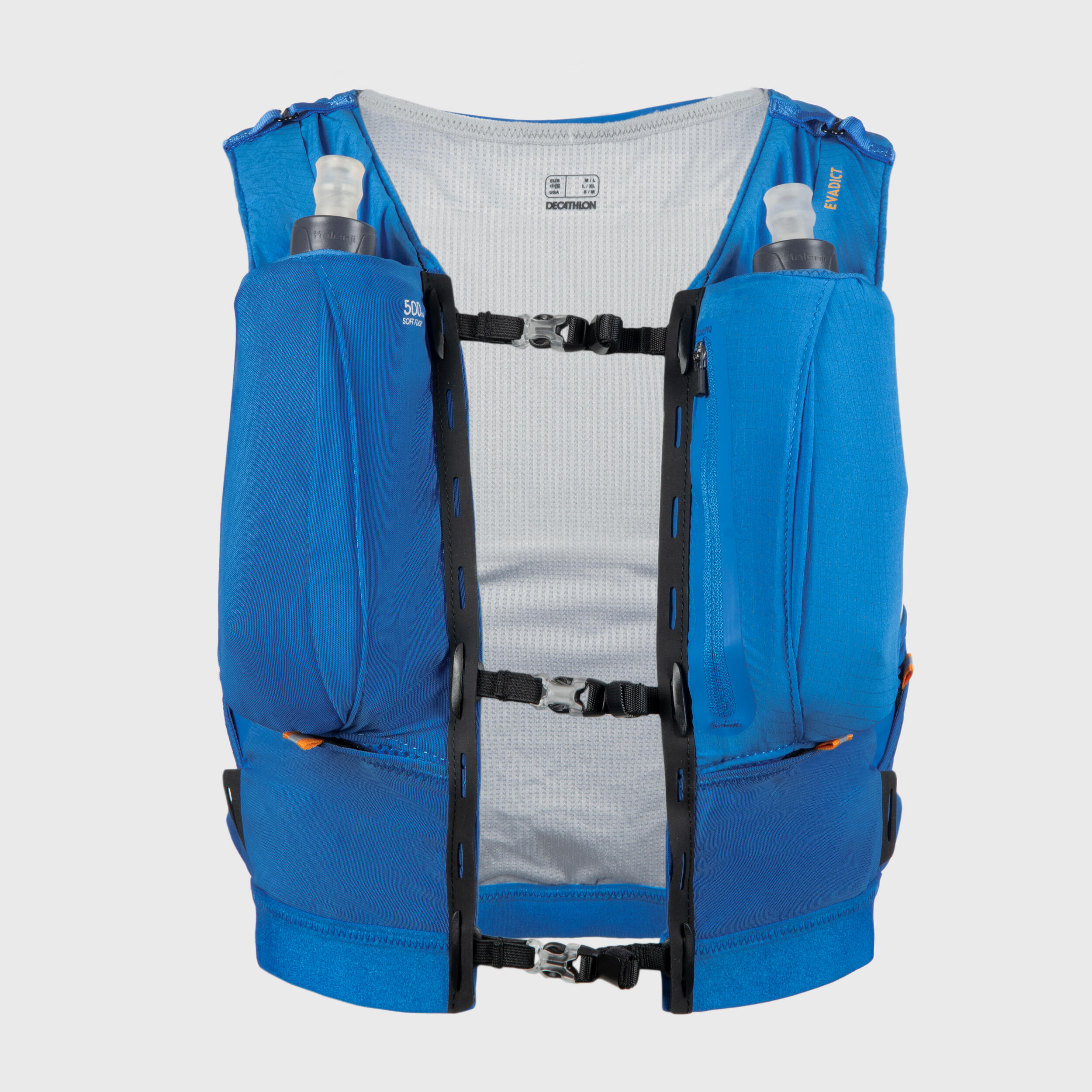 Unisex Trail Running Hydration Vest 5L Flask Holder blue orange