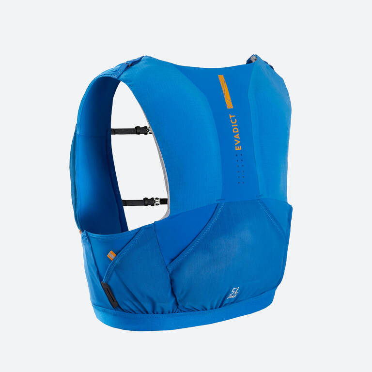 Unisex Trail Running Hydration Vest 5L Flask Holder - blue orange -  Decathlon
