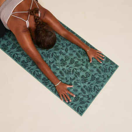 Fitness Yoga Mat (8mm) Green Leaf Print - Kimjaly