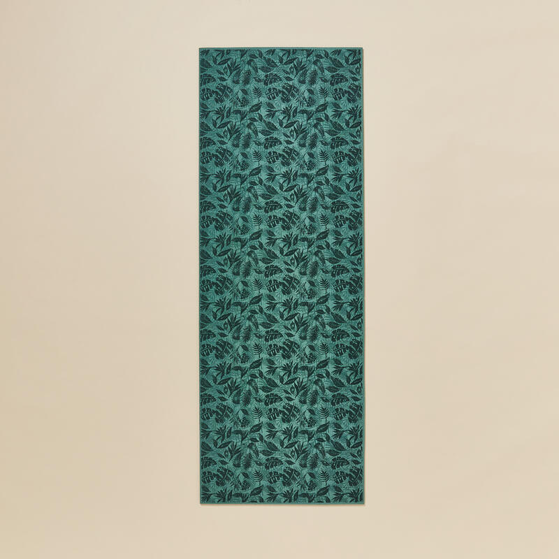 Podložka na jógu Confort 173 cm × 61 cm × 8 mm zelené listy