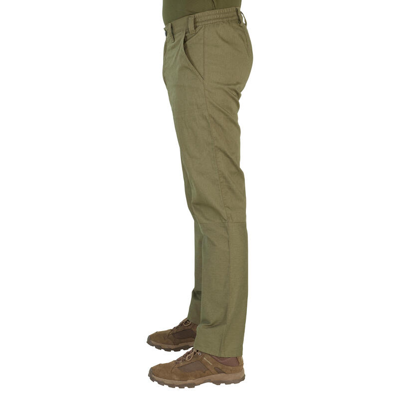 Pantalón De Caza Hombre Solognac Steppe 100 Verde Resistente Multibolsillo