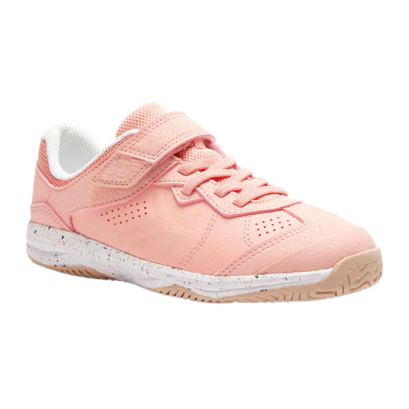 Zapatilla tenis con tira adherente Niños Artengo  TS160 rosa