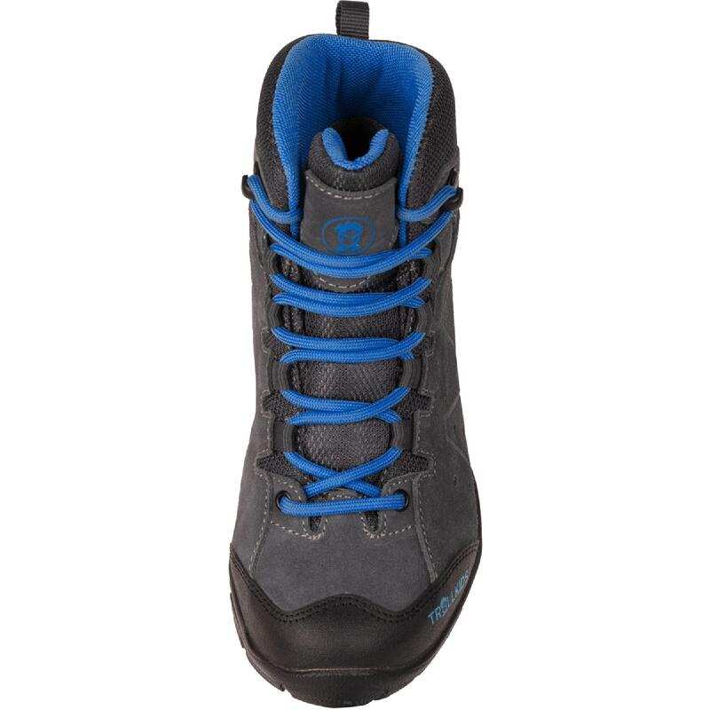 Botas de caminhada impermeáveis - Trollsteinen Hiker Mid - Menino Cinza/Azul