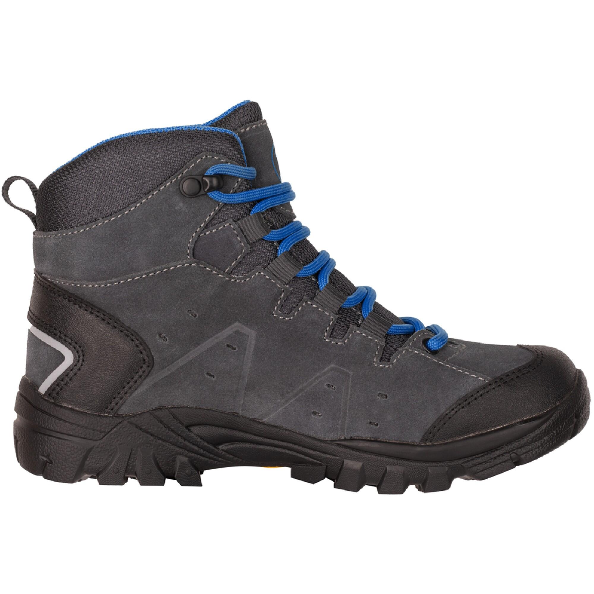 WATERPROOF HIKING BOOTS FOR BOYS - TROLLSTEINEN HIKER MID GREY/BLUE