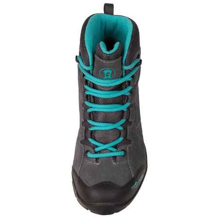 GIRL’S WATERPROOF HIKING BOOTS - TROLLSTEINEN HIKER MID GREY/BLUE