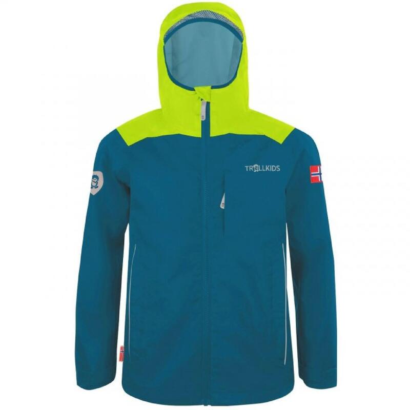 Trollkids Regenjacke Kinder wasserdicht Wandern Gr. 128-164 - Bergen petrol/grün