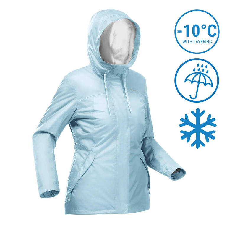 Women’s Waterproof Winter Hiking Jacket - SH100 X-WARM -10°C
