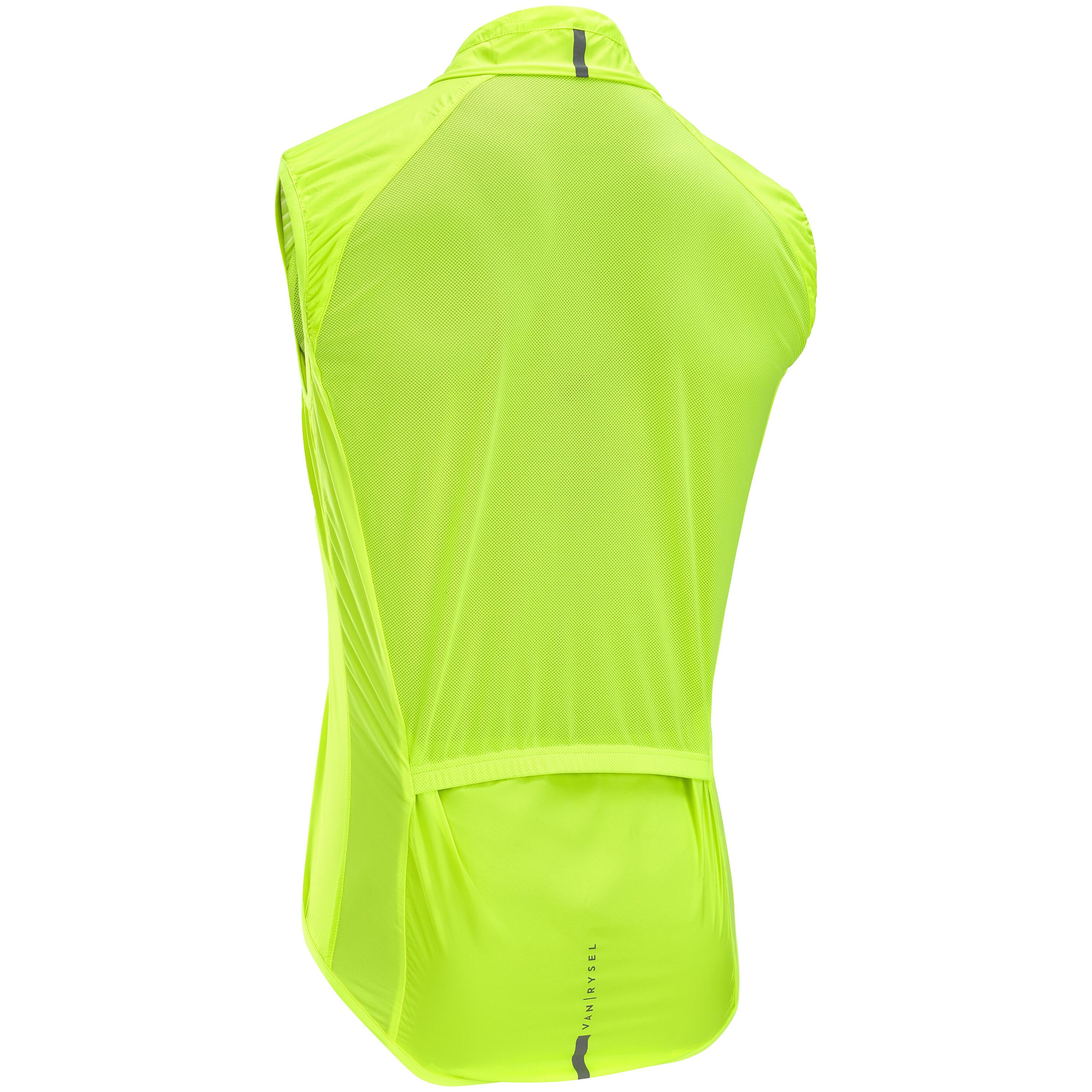 Men's Sleeveless Ultra-Light Road Cycling Windbreaker Racer - Yellow 2/3