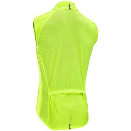 Men's Sleeveless Ultra-Light Road Cycling Windbreaker Racer - Yellow