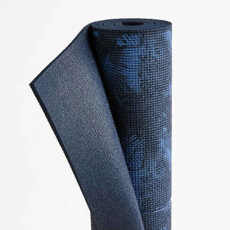 Gentle Yoga Comfort Mat 173 cm ⨯ 61 cm ⨯ 8 mm - Dark Blue Palms