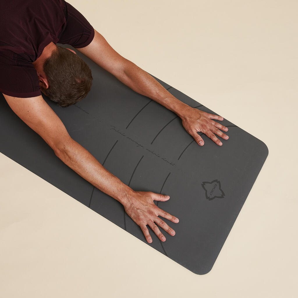 Tapete de Yoga Grip+ Gris 185 cm x 65 cm x 5 mm