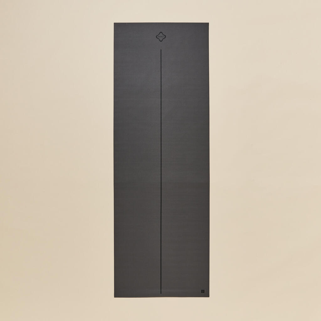 Siva sklopiva putna prostirka za jogu s navlakom (180 cm x 62 cm x 1,3 mm)