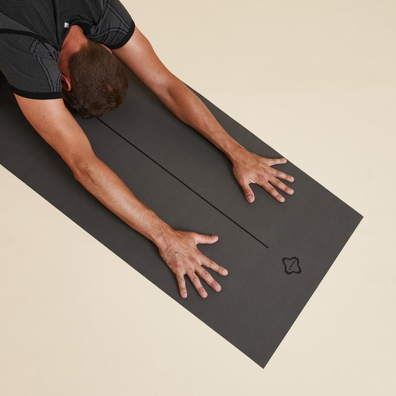 Yogamat oplegmat voor yogareis opvouwbaar 1,3 mm grijs