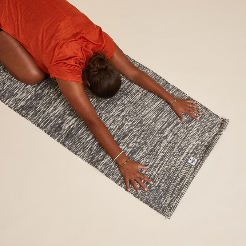 Tappetino yoga cotone grigio melange 189x69x0,4CM