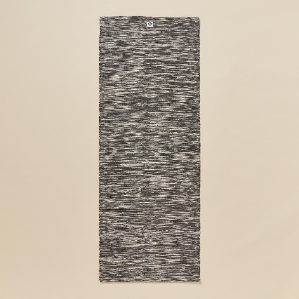 Gentle yoga cotton mat/over-mat 183 cm ⨯ 68 cm ⨯4 mm - mottled grey