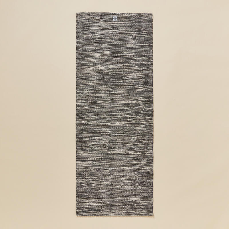 Svrchní podložka na jógu 4 mm bavlněná melírovaná šedá