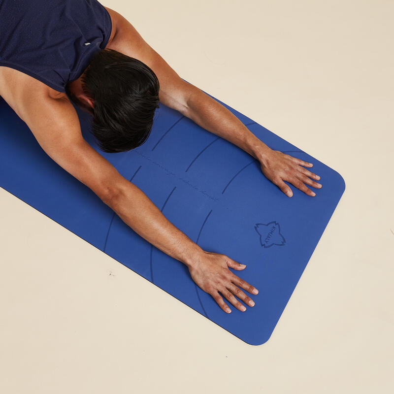 TAPIS YOGA GRIP+ 185CM X 65CM X 5MM BLEU INDIGO