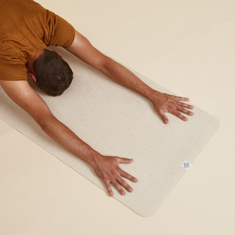 Ecodesigned yogamat in jute / natuurrubber 183 cm x 61 cm x 4 mm