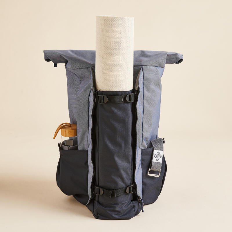 Rucksack für Yogamatte blau/grau 