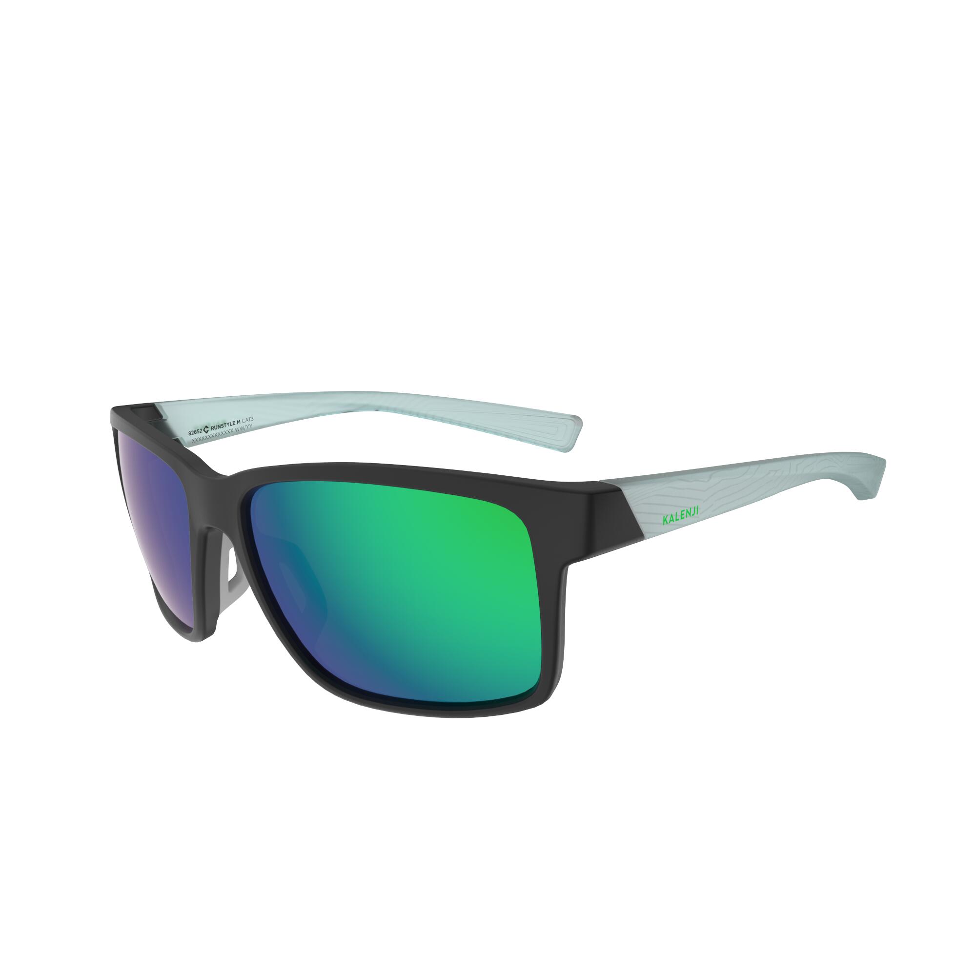 Occhiali running adulto RUNSTYLE 2 categoria 3 nero-azzurro KALENJI |  DECATHLON
