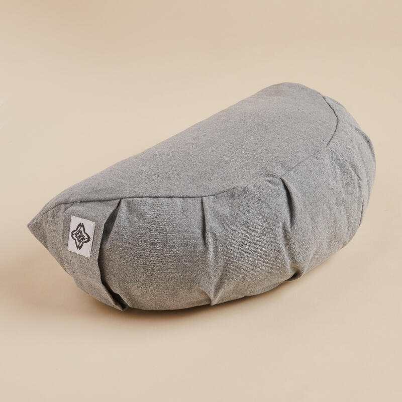 Cojín Yoga meditación media luna ecodiseñado Kimjaly gris