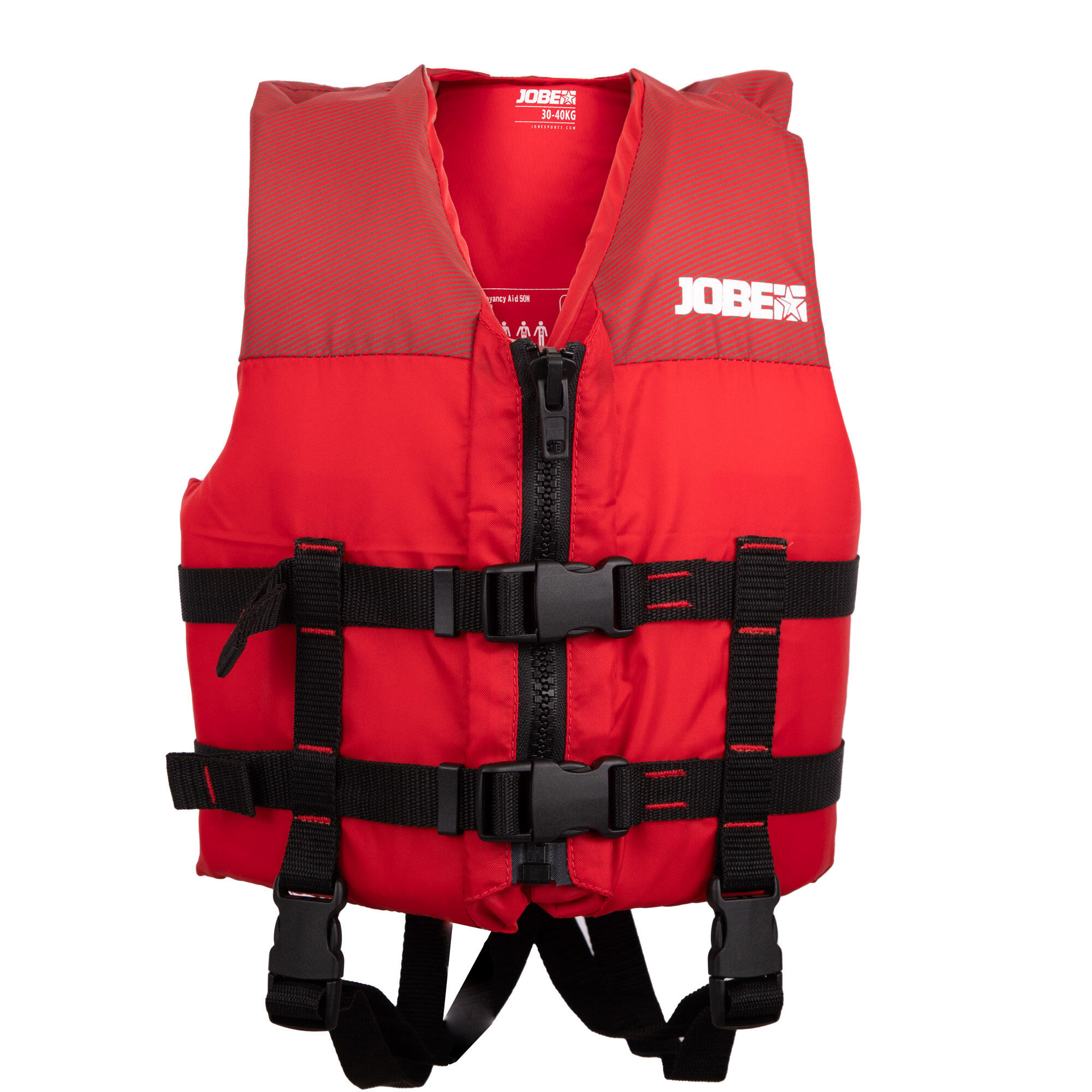 JOBE Detská vesta na vodné vlečné športy so vztlakom 50 newtonov Scribble červená UNI