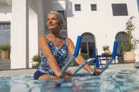 مايوه Doli Boo بشورت من قطعة واحدة للنساء لتمارين اللياقة البدنية المائية - أزرق