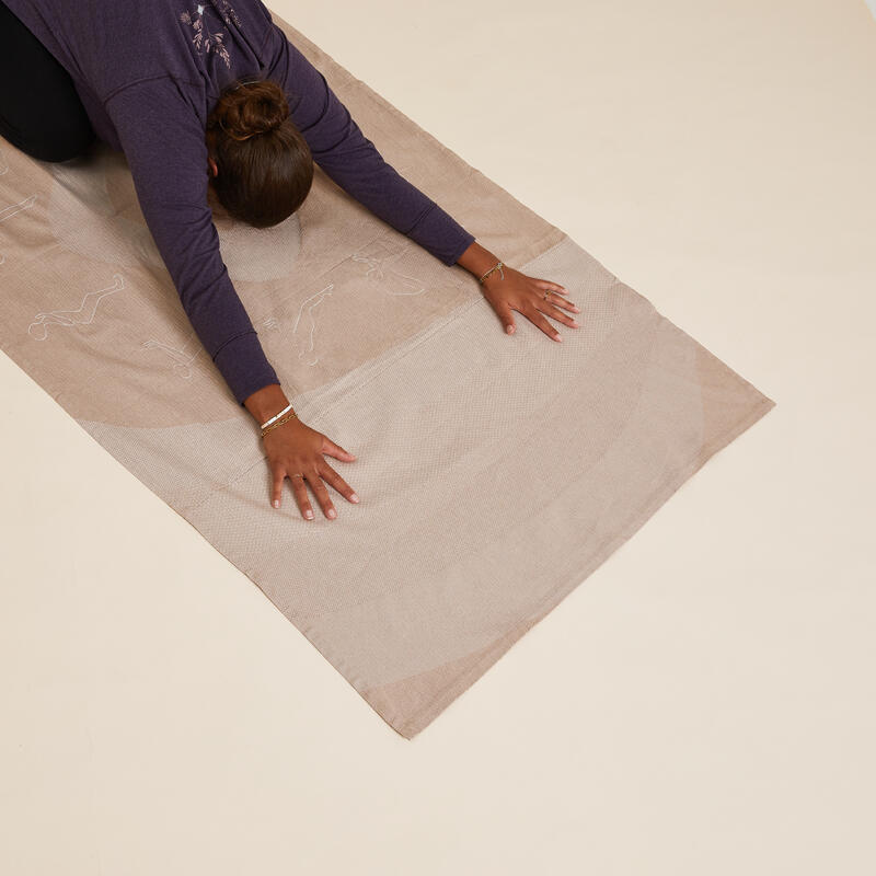 Yoga handdoek fouta 200 x 100 cm zonnegroet beige