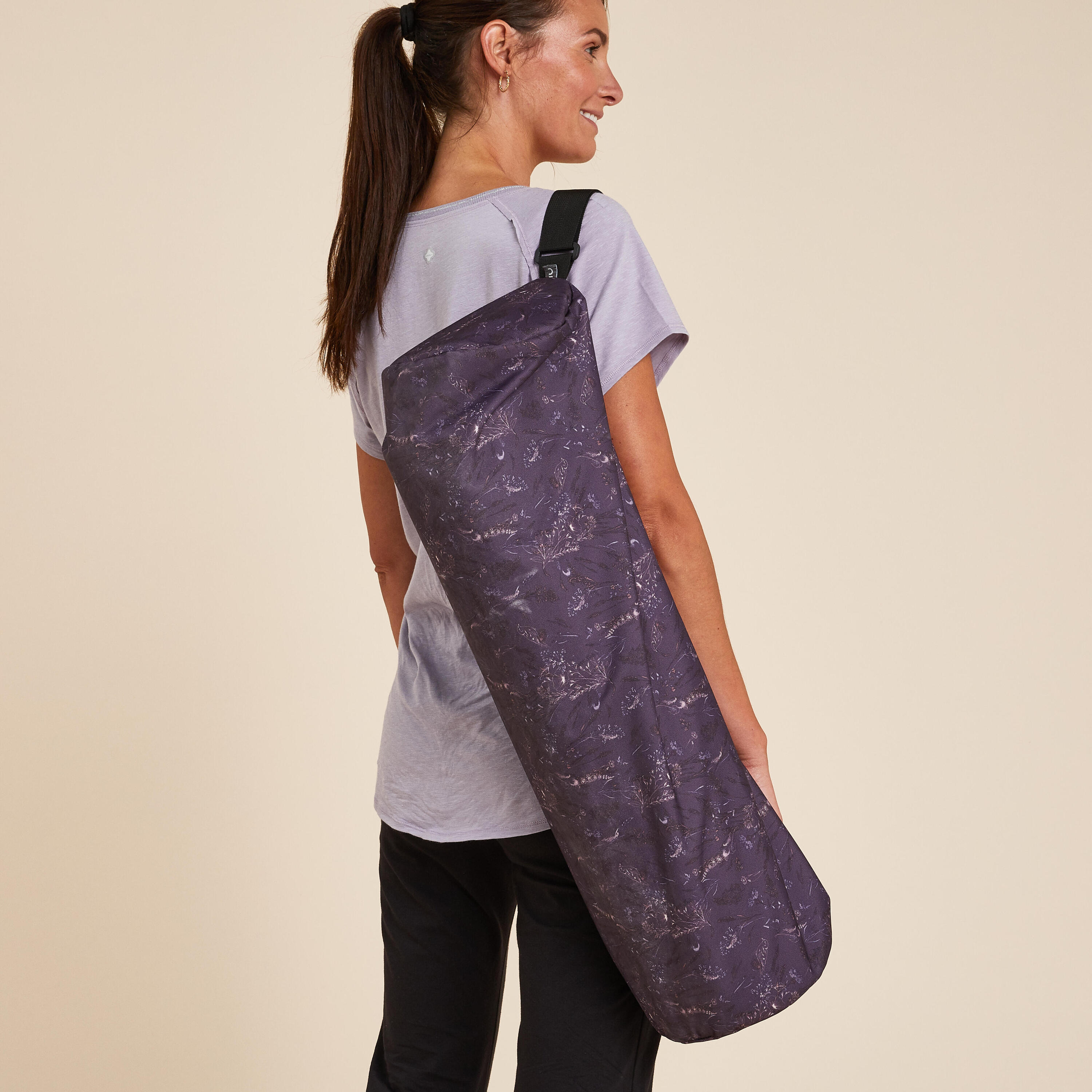 Yoga Mat Bag - Purple Floral Print 2/4