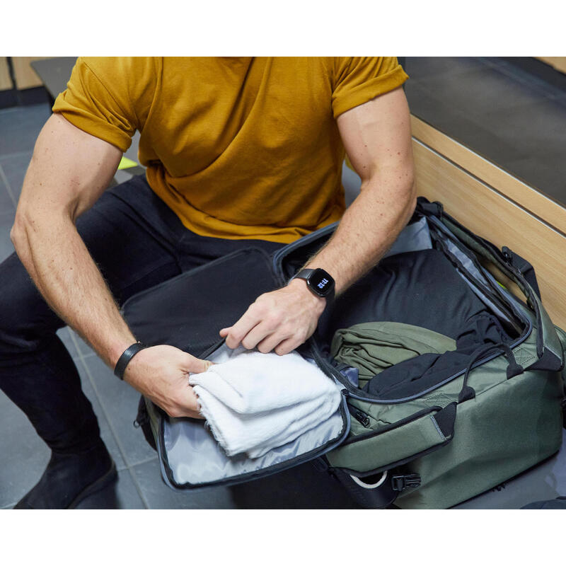 Sac de musculation et cross training 50 L avec poche isotherme, kaki