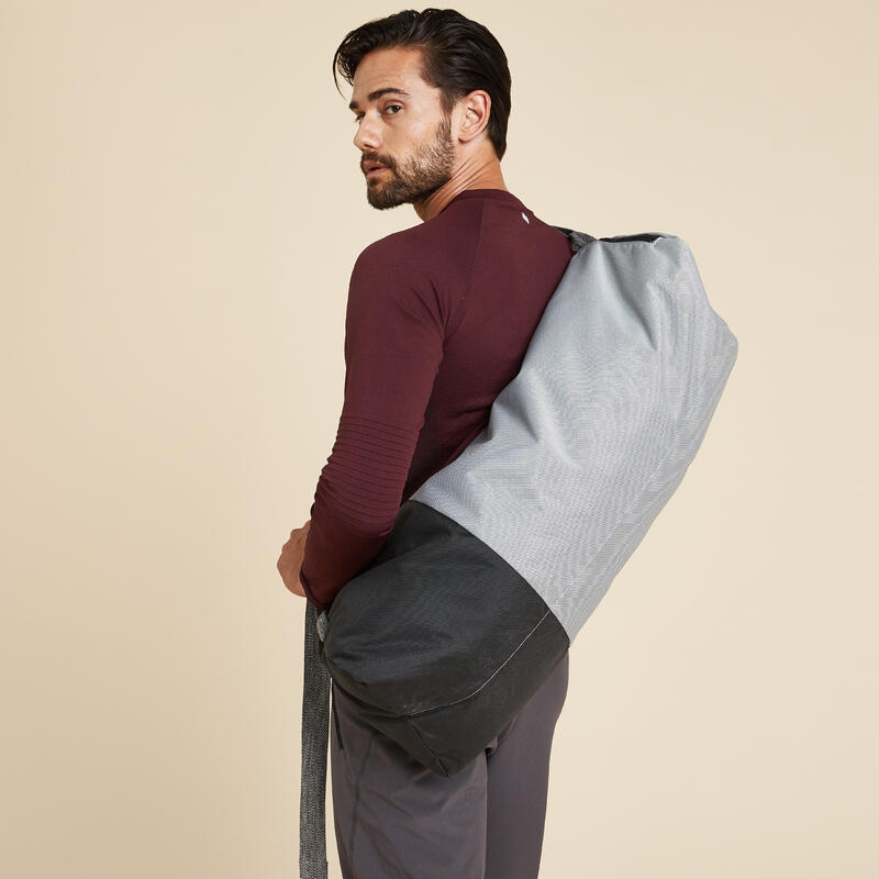 Tas voor yogamat Urban 30 liter 3 vakken afneembare riem grijs