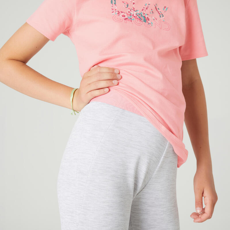 T-Shirt Basic Baumwolle Kinder rosa mit Print