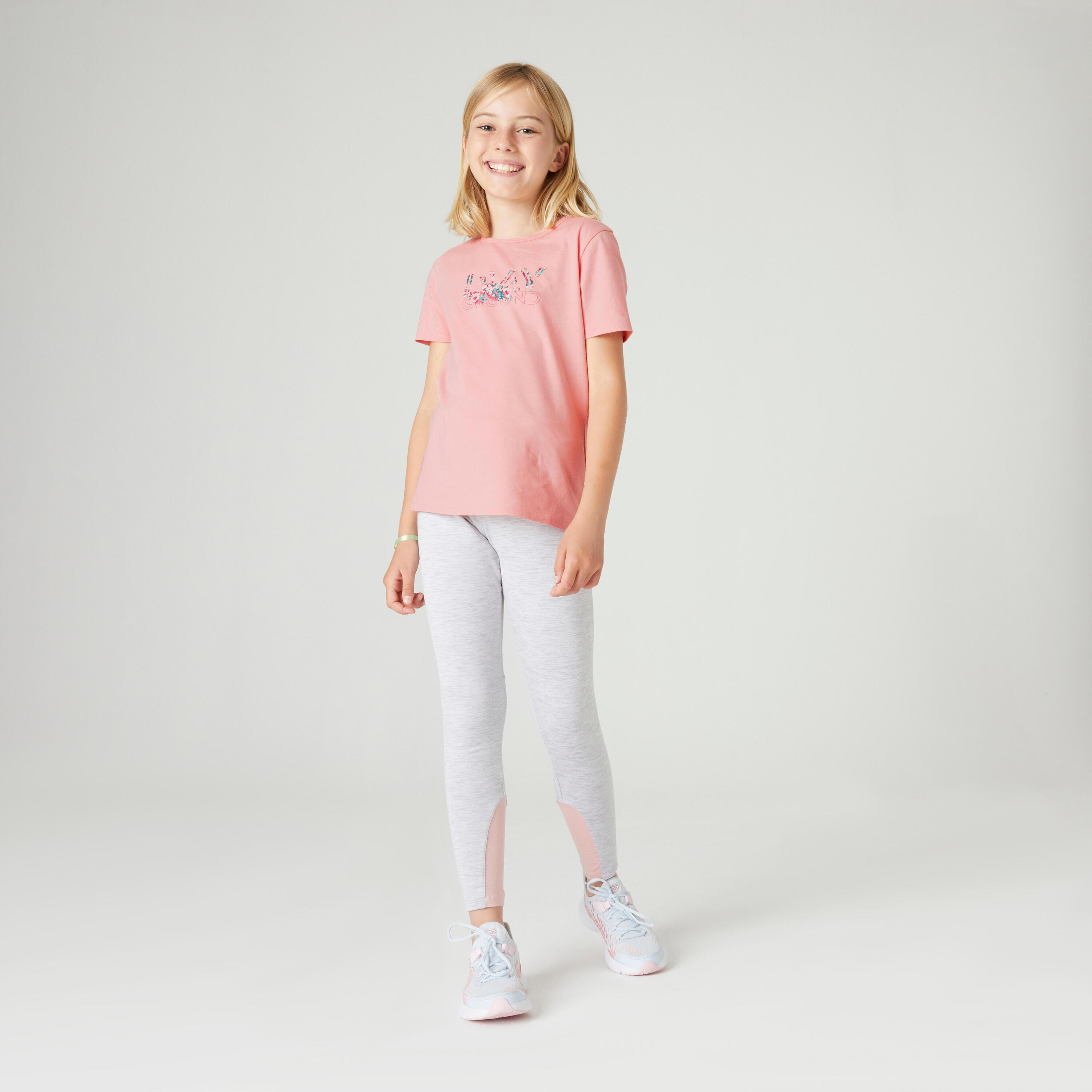 Kids' Basic Cotton T-Shirt - Pink Print 3/7