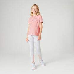 T-shirt enfant coton basique rose imprimé