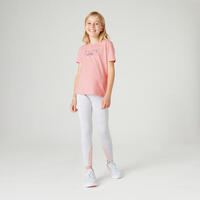 T-shirt enfant coton basique rose imprimé