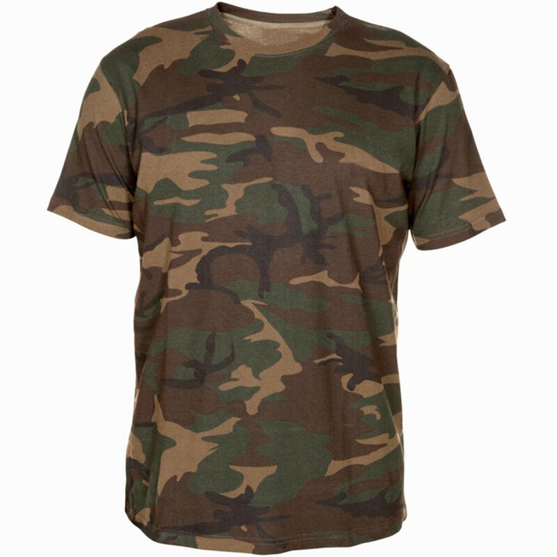 T-shirt manches courtes chasse camouflage vert