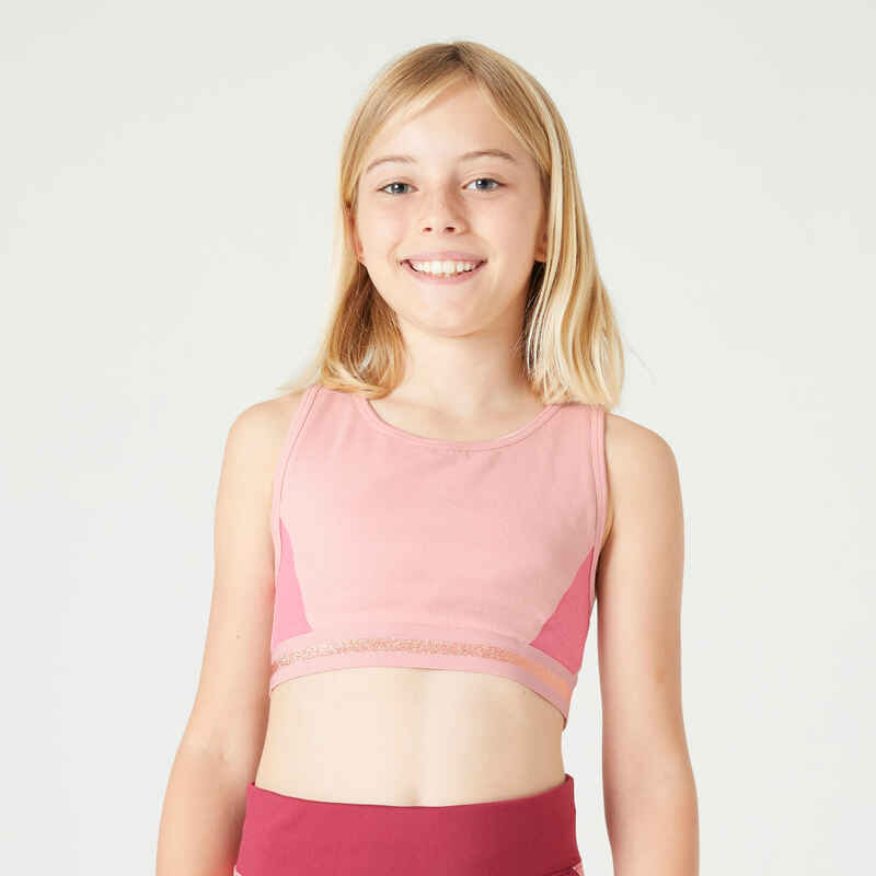 Girls' Cotton Crop Top - Pink