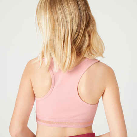 Girls' Cotton Crop Top - Pink