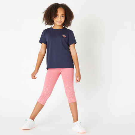 Girls' Cotton T-Shirt - Navy