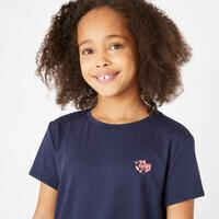 Girls' Cotton T-Shirt - Navy