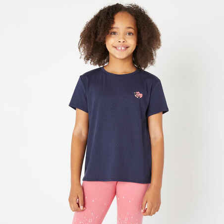 T-shirt fille coton marine