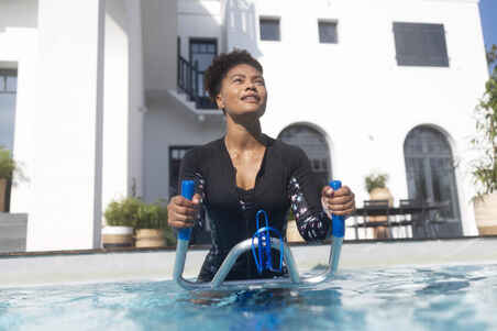 Long-sleeved  Zipped Aquafit Aquabiking T-shirt Sisi Black