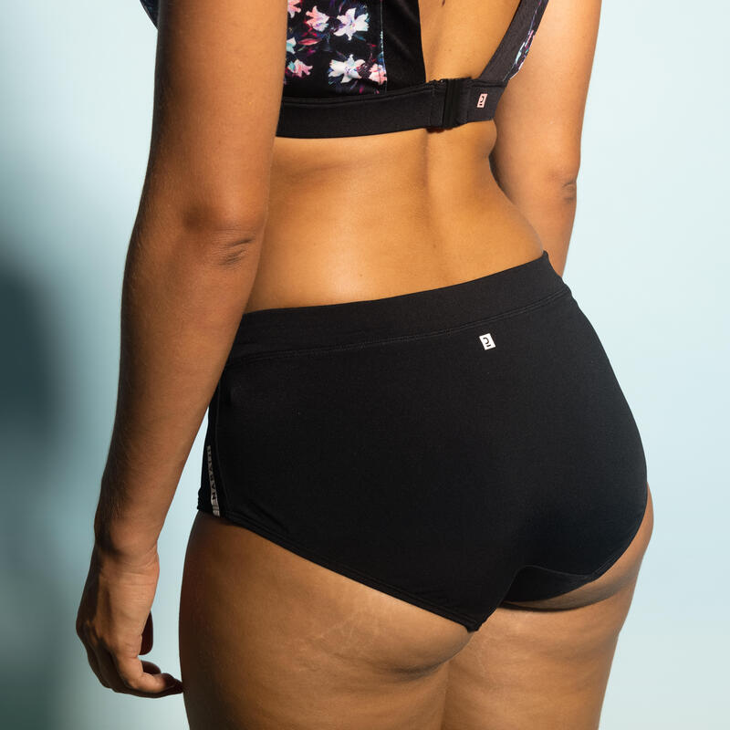 Braga bikini short Mujer aquagym negra