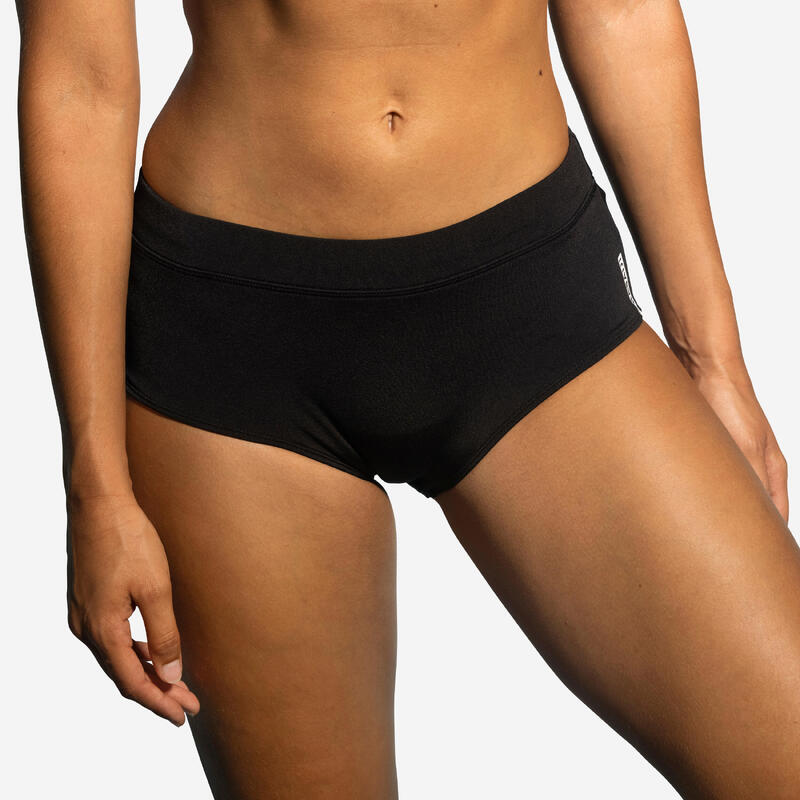 Braga bikini short Mujer aquagym negra