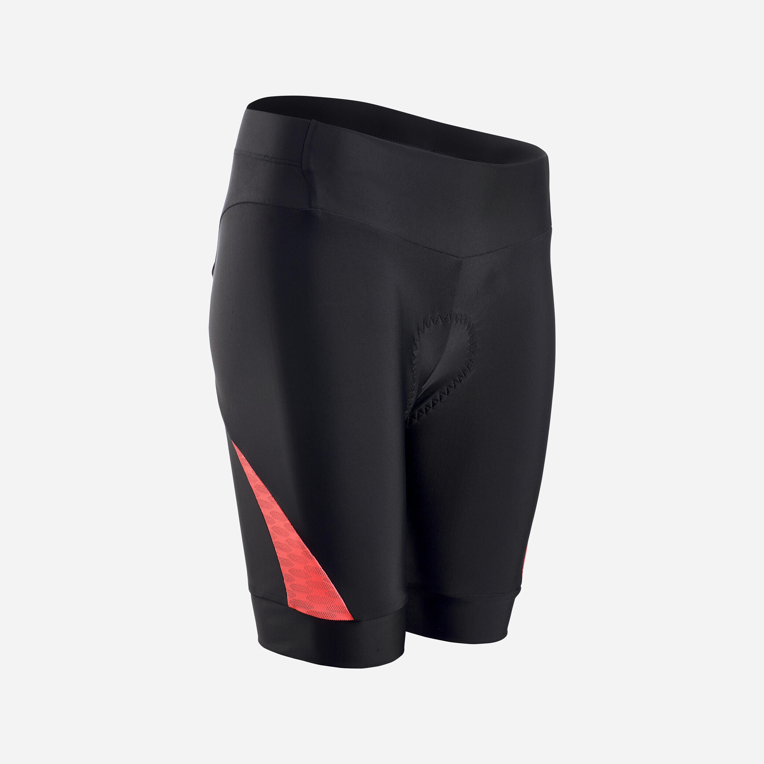 VAN RYSEL Women's Strapless Summer Road Cycle Shorts Discover - Black/Coral