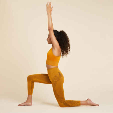 Women's Seamless 7/8 Dynamic Yoga Leggings - Mottled Ochre