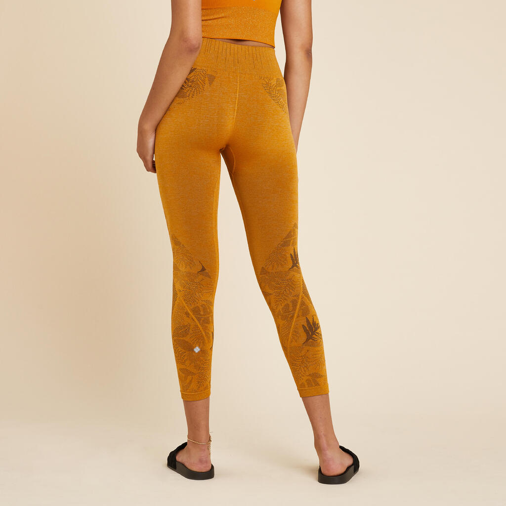 Women's Seamless 7/8 Dynamic Yoga Leggings - Mottled Ochre