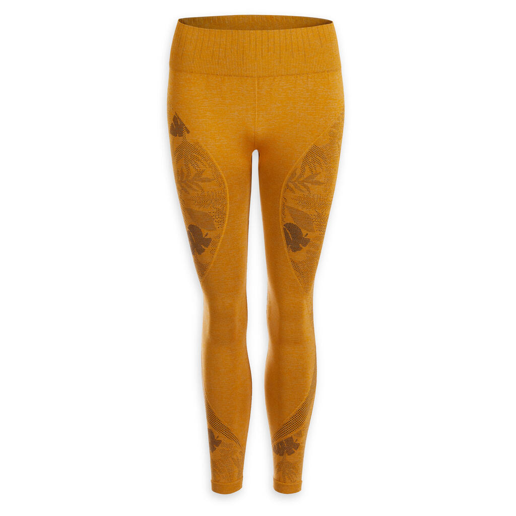 Women's Seamless 7/8 Dynamic Yoga Leggings - Mottled Ochre