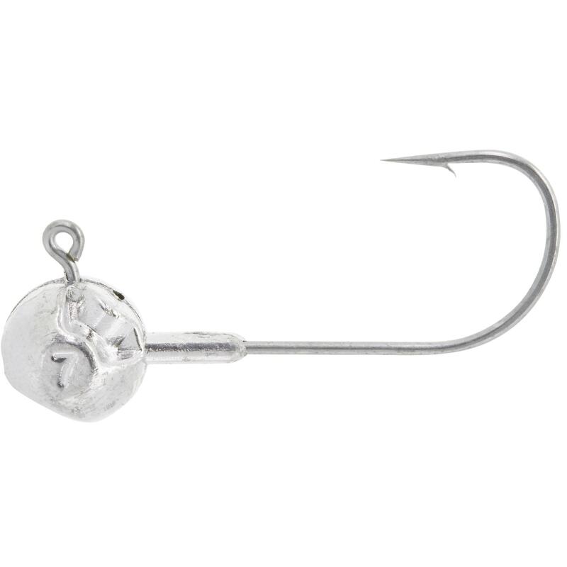 Cabeça chumbada de pesca com amostras flexíveis ROUND JIG HEAD x4 7 g