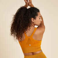 Women's Yoga Cropped Sports Bra - Ochre